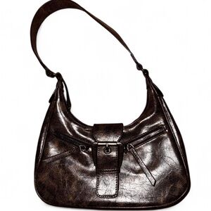 Elegant Brown Leather Shoulder Bag